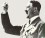 Adolf Hitler Hitler in profile in Nazi uniform raising his right fist